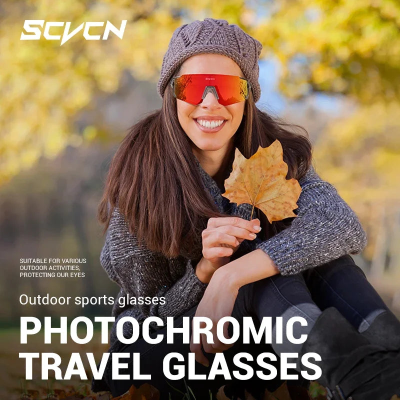 Photochromic Sunglasses Outdoor Sports Bike Cycling Glasses Man MTB Climbing Glasses Women Driving Bicycle Eyewear New