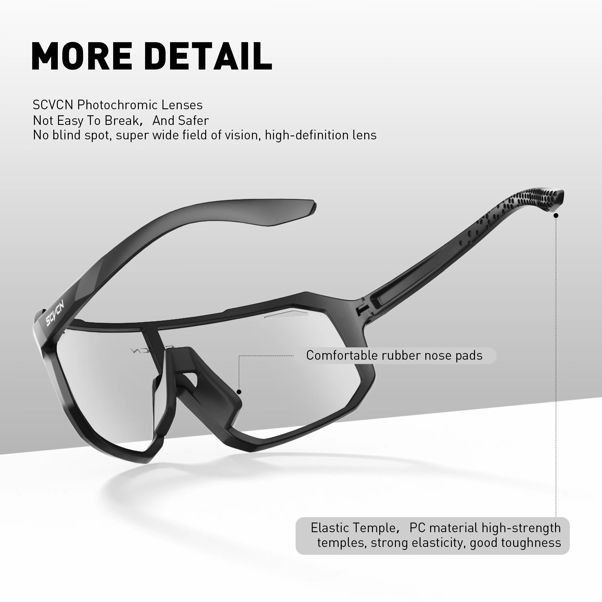 SCVCN New Photochromic Sunglasses Outdoor Bike Cycling Glasses Men Women MTB Road Bicycle Sports Mountaineering UV400 Goggles