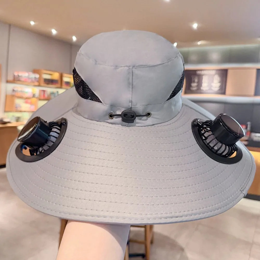 Sport Sunwear Solar Cooling Fan Hat – USB Rechargeable UV Sun Protection for Fishing, Hiking & Outdoor Adventures