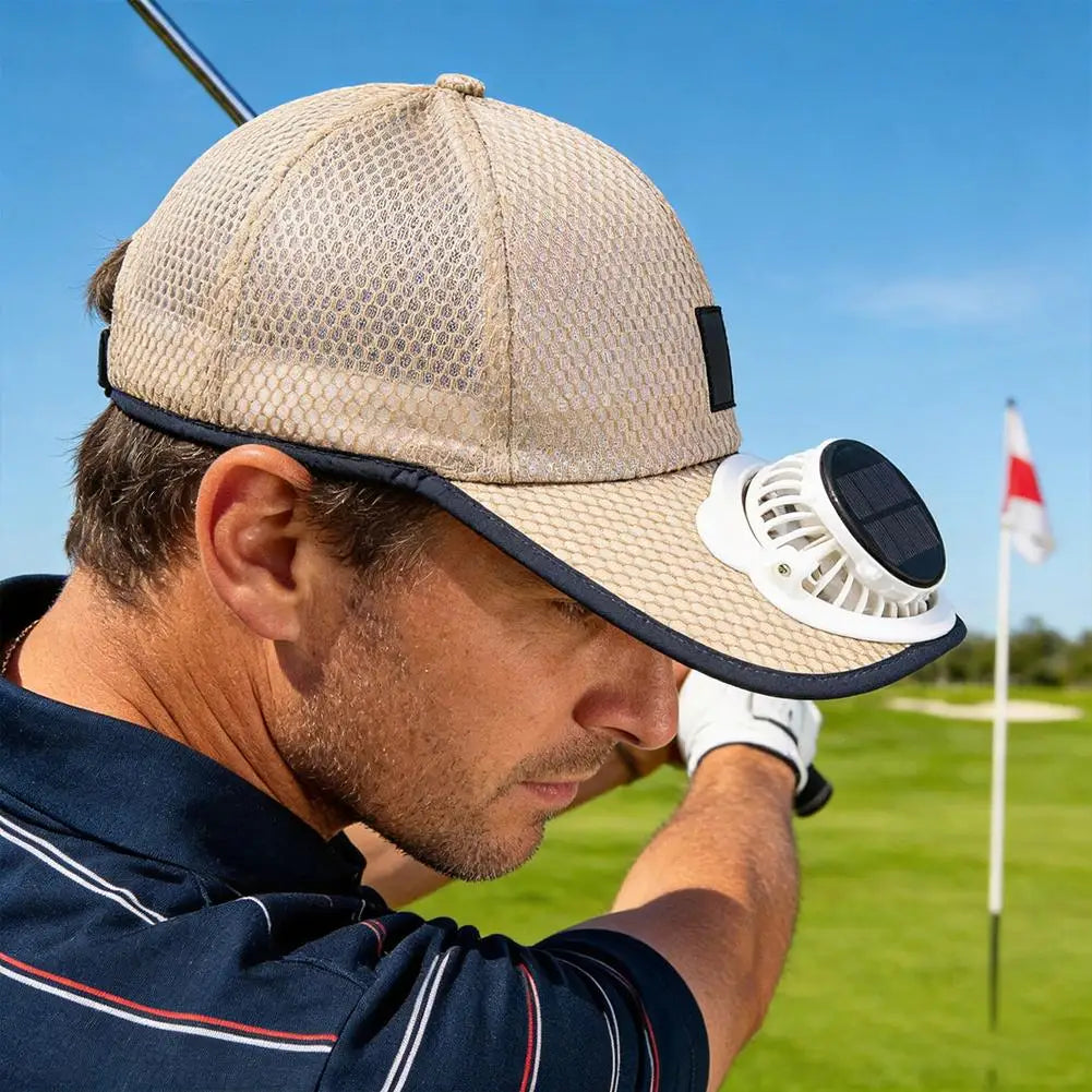 Solar-Powered Cooling Baseball Cap - USB Rechargeable Unisex Sun Protection Hat for Summer Adventures