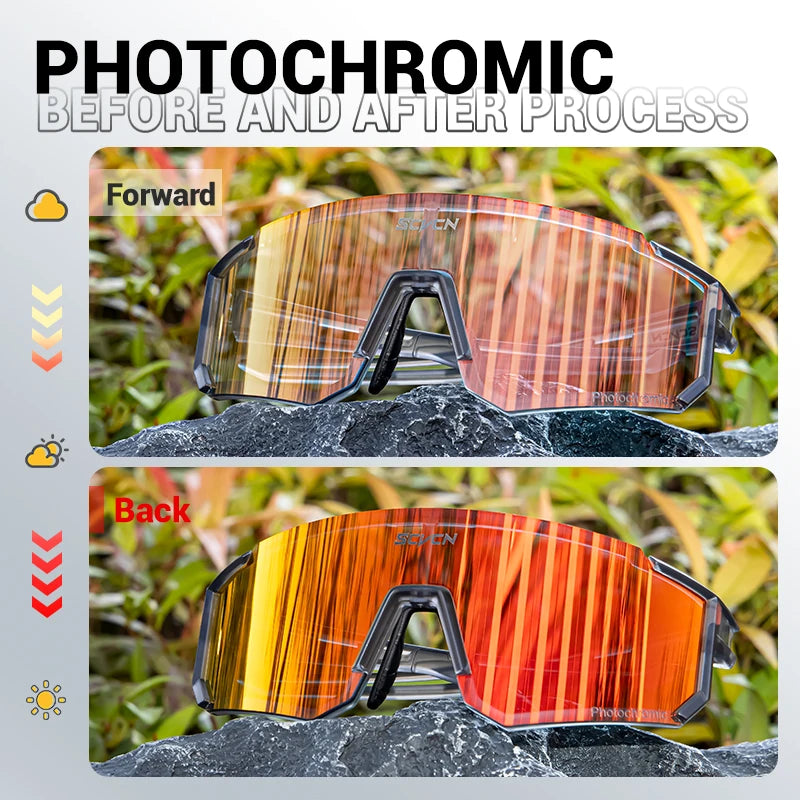 Photochromic Sunglasses Outdoor Sports Bike Cycling Glasses Man MTB Climbing Glasses Women Driving Bicycle Eyewear New