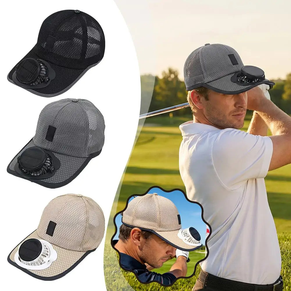 Solar-Powered Cooling Baseball Cap - USB Rechargeable Unisex Sun Protection Hat for Summer Adventures